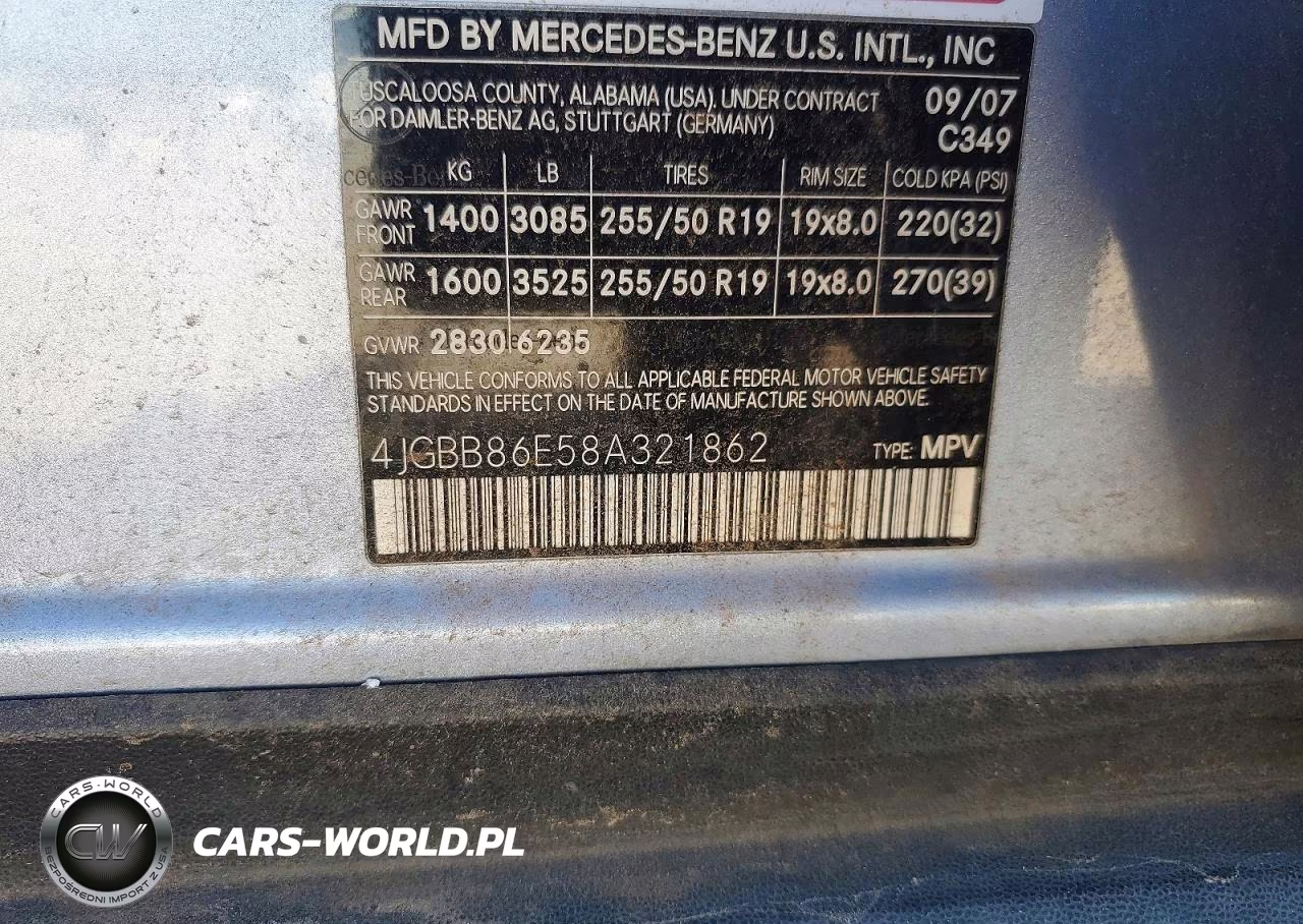 2008 Mercedes-Benz Ml 350 VIN:4JGBB86E58A321862 - 13