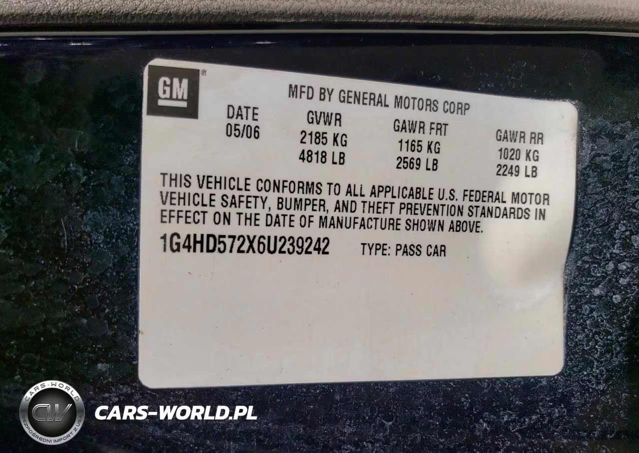 2006 Buick Lucerne Cxl VIN:1G4HD572X6U239242 - 12