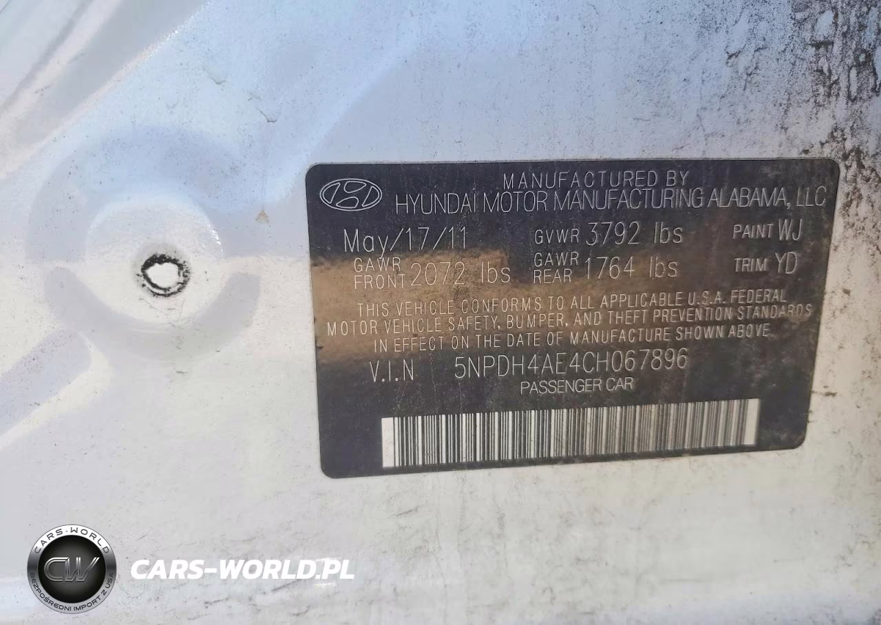 2012 Hyundai Elantra Gls VIN:5NPDH4AE4CH067896 - 12