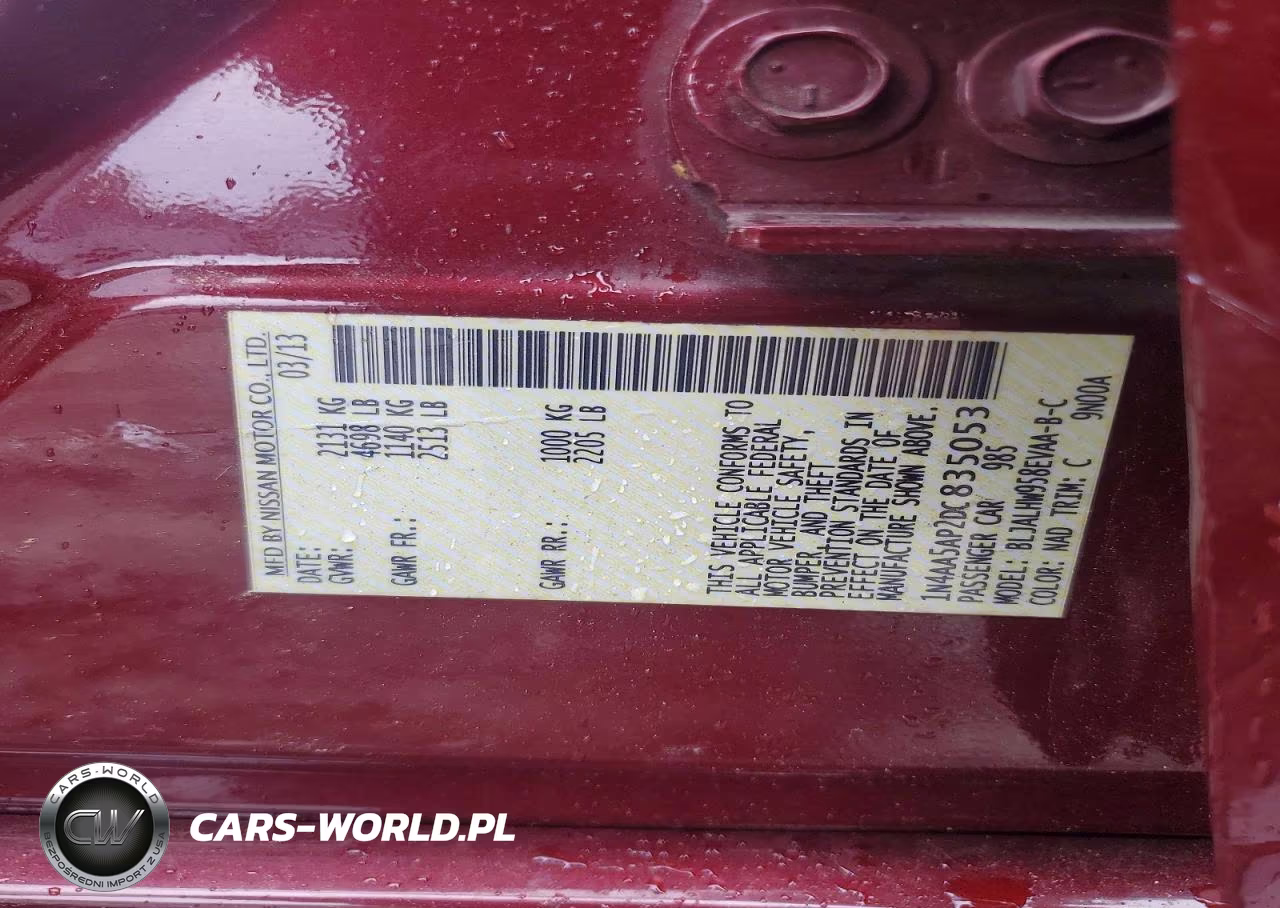 2013 Nissan Maxima 3.5 Sv VIN:1N4AA5AP2DC835053 - 12