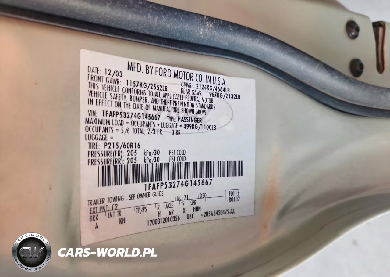 2004 Ford Taurus Se VIN:1FAFP53274G145667 - 12