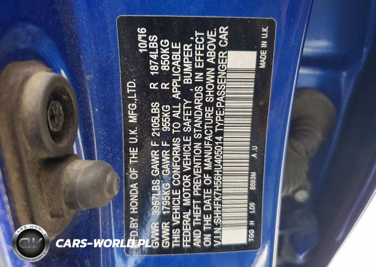 2017 Honda Civic Ex VIN:SHHFK7H56HU405014 - 12