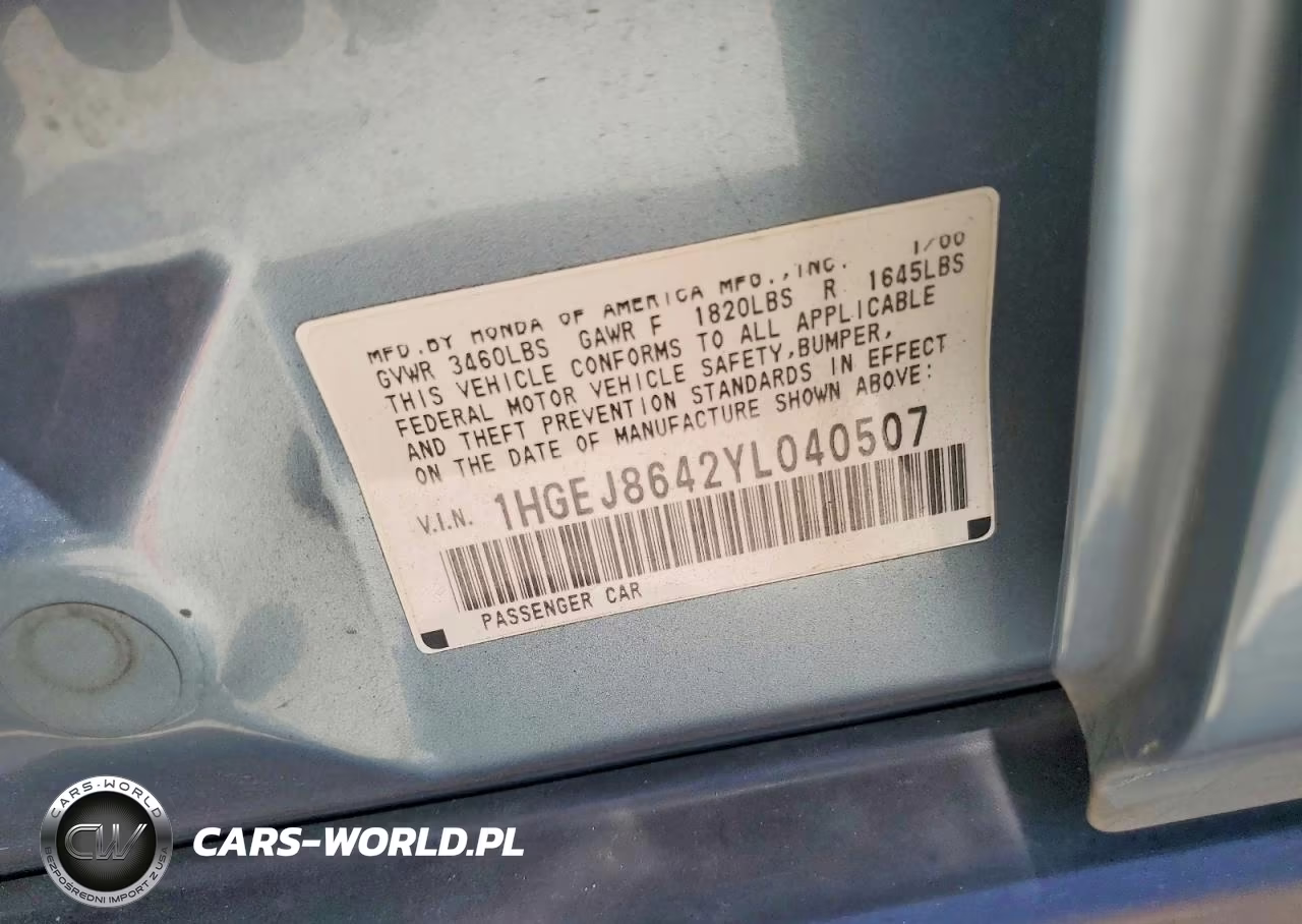 2000 Honda Civic Ex VIN:1HGEJ8642YL040507 - 13
