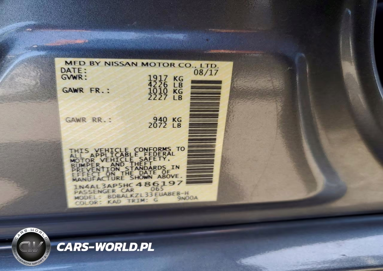 2017 Nissan Altima 2.5 Sv VIN:1N4AL3AP5HC486197 - 13
