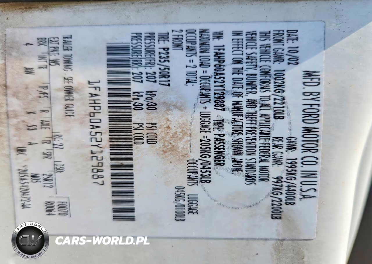 2002 Ford Thunderbird VIN:1FAHP60A52Y129887 - 12