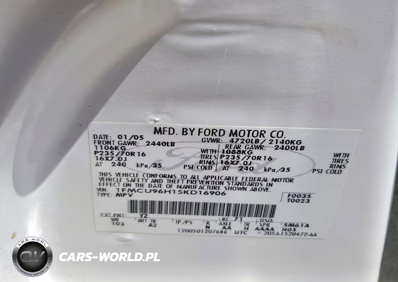 2005 Ford Escape Hev VIN:1FMCU96H15KD16906 - 12