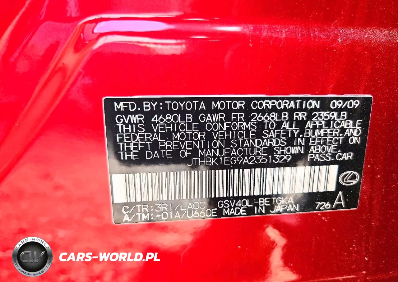 2010 Lexus Es 350 VIN:JTHBK1EG9A2351329 - 13