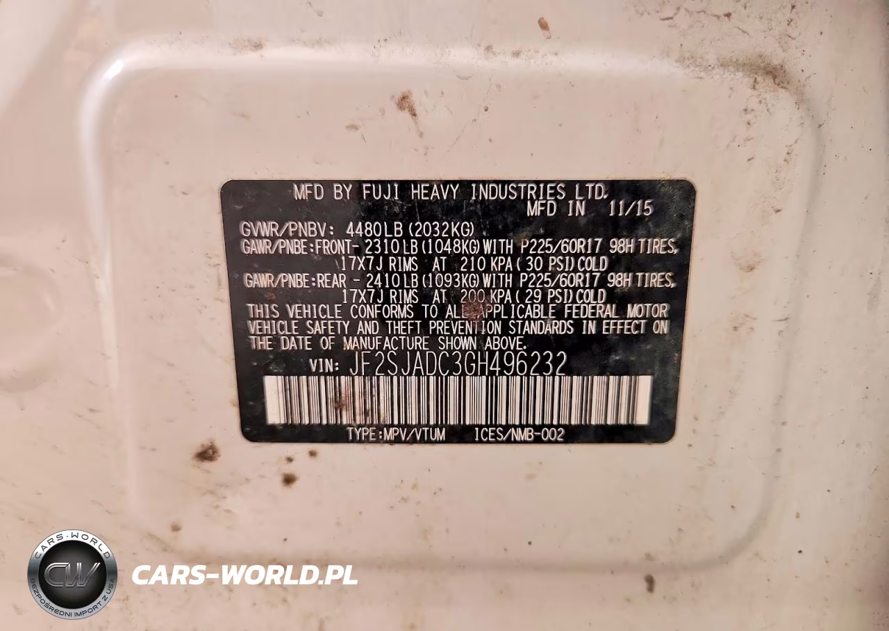 2016 Subaru Forester 2.5I Premium VIN:JF2SJADC3GH496232 - 13