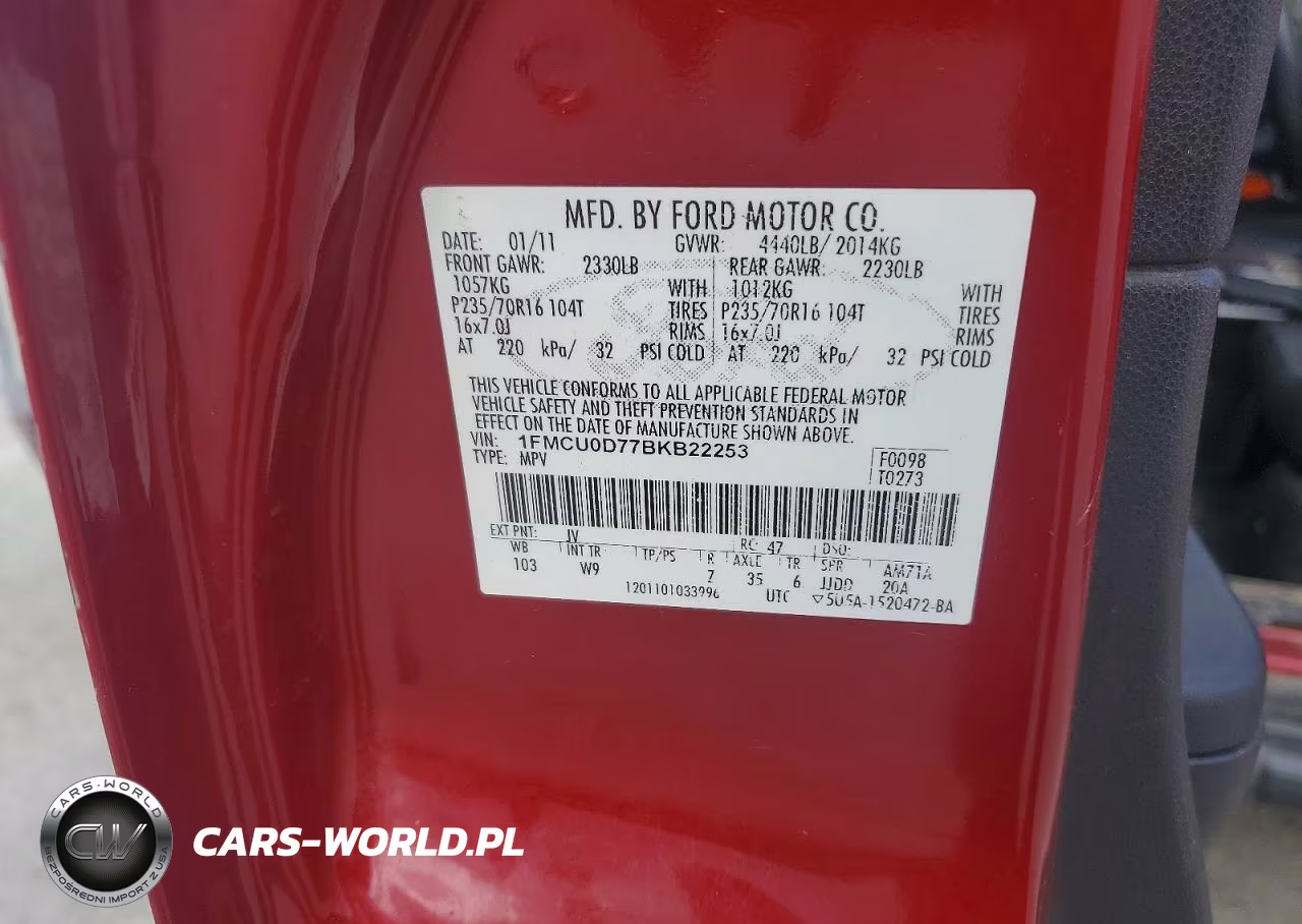 2011 Ford Escape Xlt VIN:1FMCU0D77BKB22253 - 13