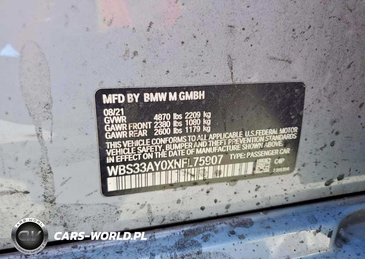 2022 BMW M3 Competition VIN:WBS33AY0XNFL75907 - 12