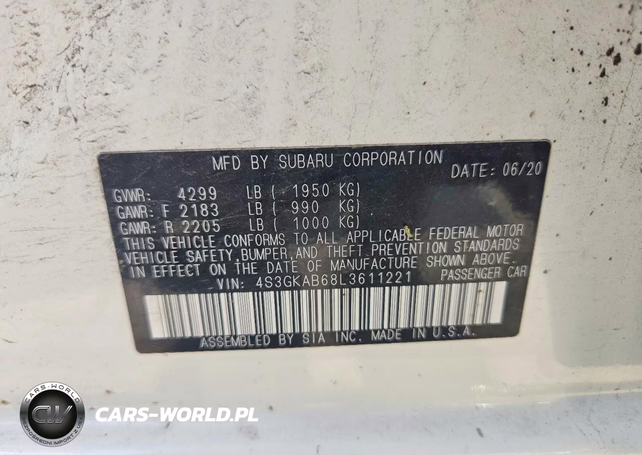 2020 Subaru Impreza VIN:4S3GKAB68L3611221 - 12