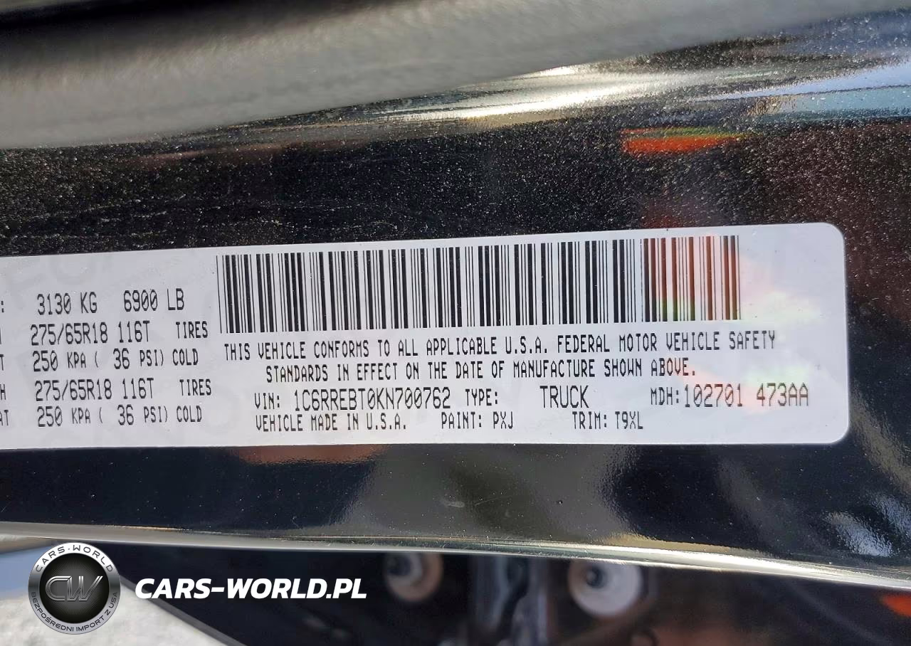 2019 Ram 1500 Big Horn VIN:1C6RREBT0KN700762 - 12