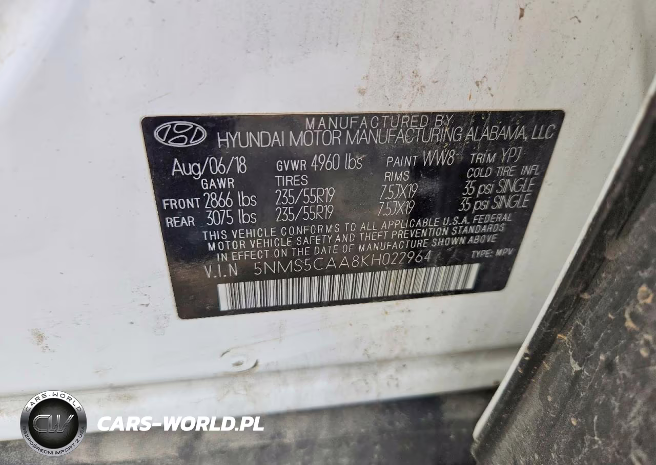 2019 Hyundai Santa Fe Limited 2.0T VIN:5NMS5CAA8KH022964 - 13