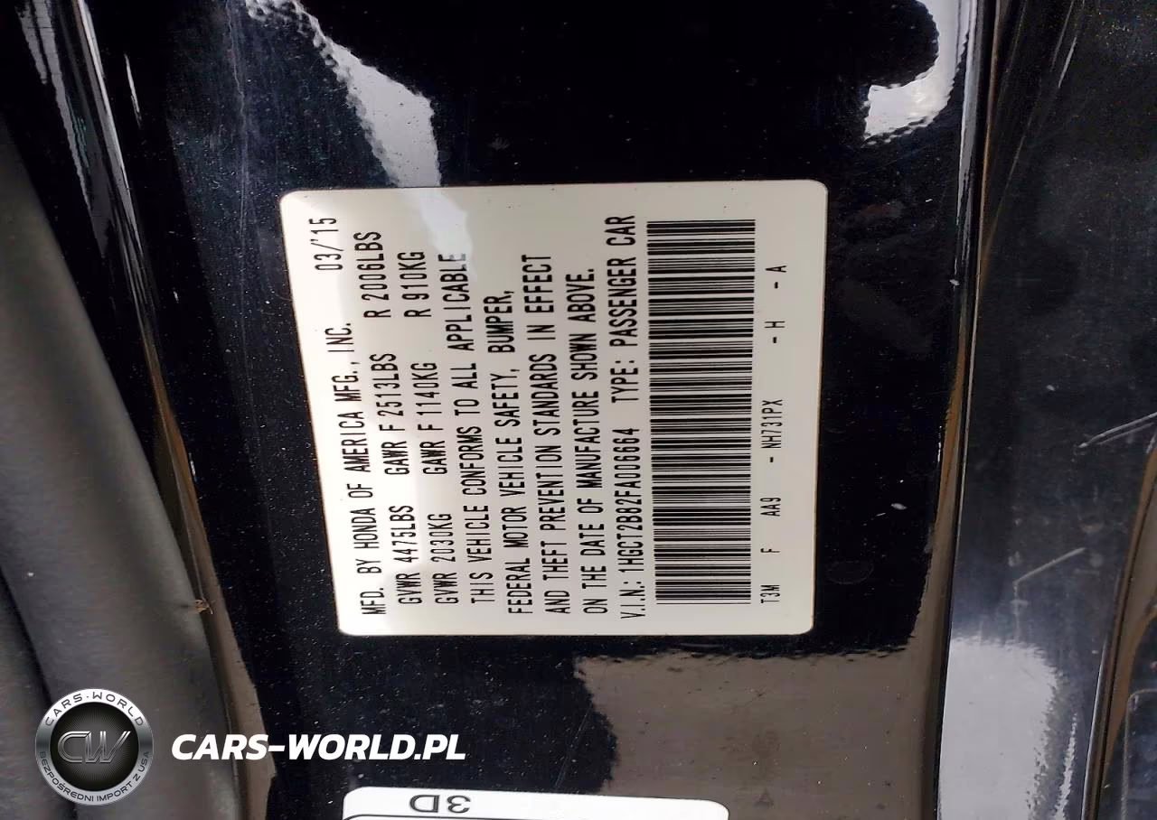 2015 Hond Accord VIN:1HGCT2B82FA006664 - 12