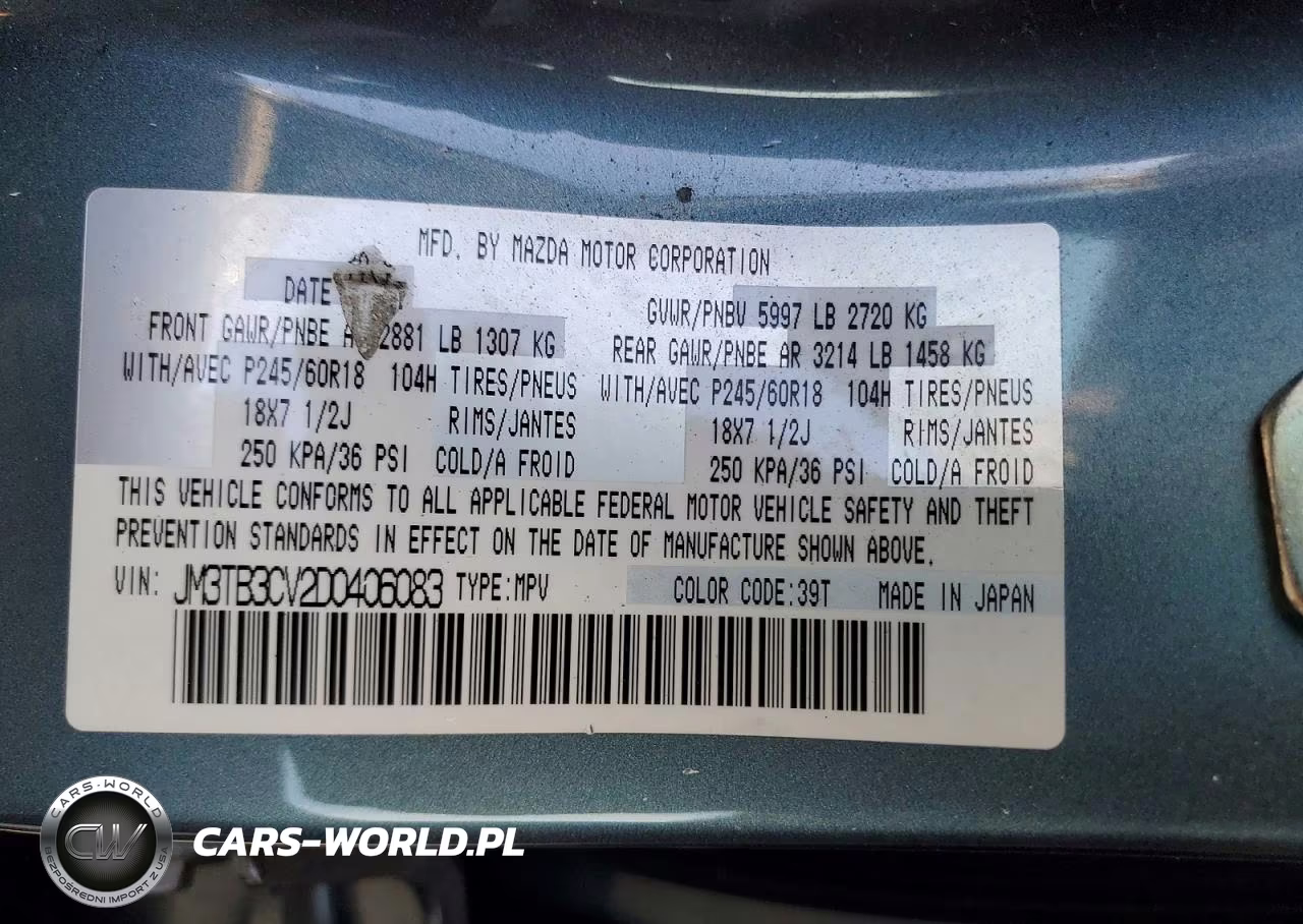 2013 Mazda Cx-9 Touring VIN:JM3TB3CV2D0406083 - 13