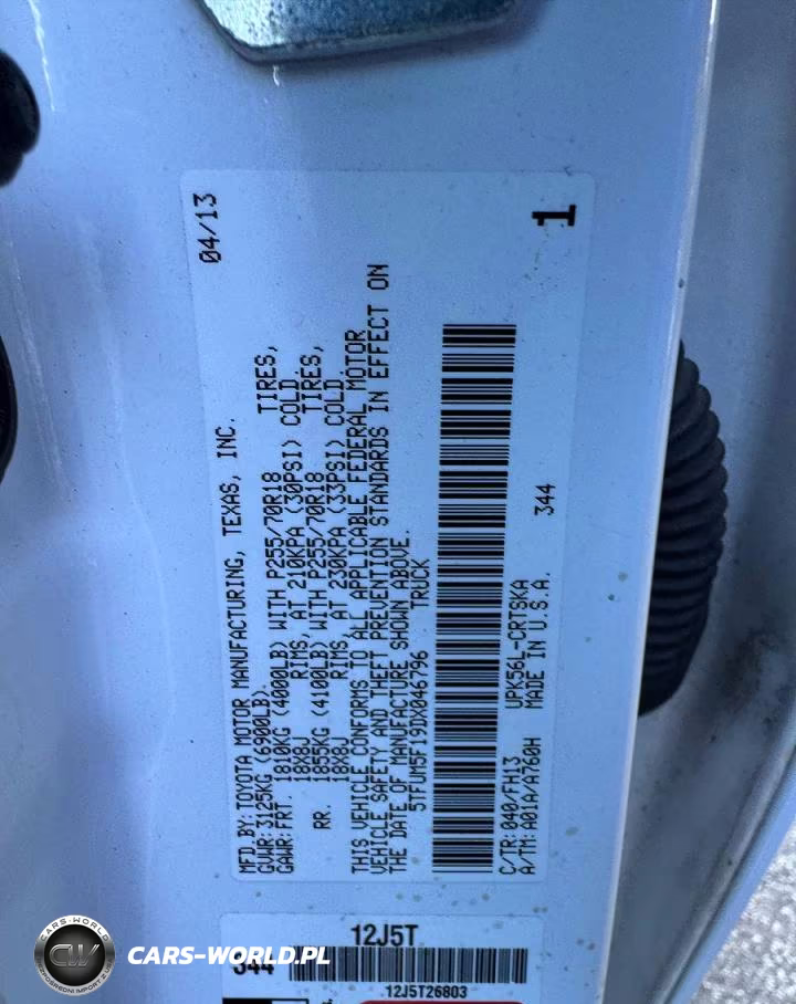 2013 Toyota Tundra Double Cab Sr5 VIN:5TFUM5F19DX046796 - 10