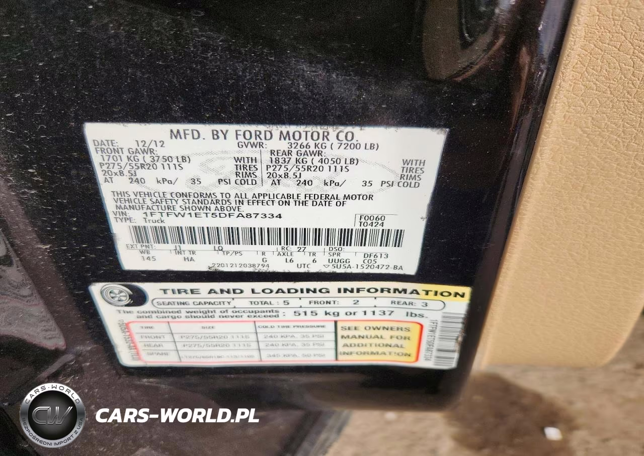 2013 Ford F150 Supercrew VIN:1FTFW1ET5DFA87334 - 12