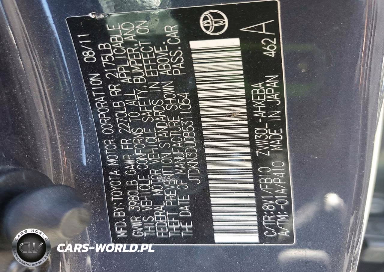 2011 Toyota Prius Two VIN:JTDKN3DU0B5311054 - 12
