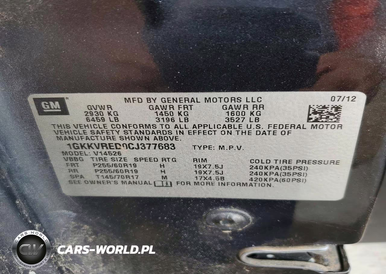 2012 GMC Acadia Slt-1 VIN:1GKKVRED0CJ377683 - 13