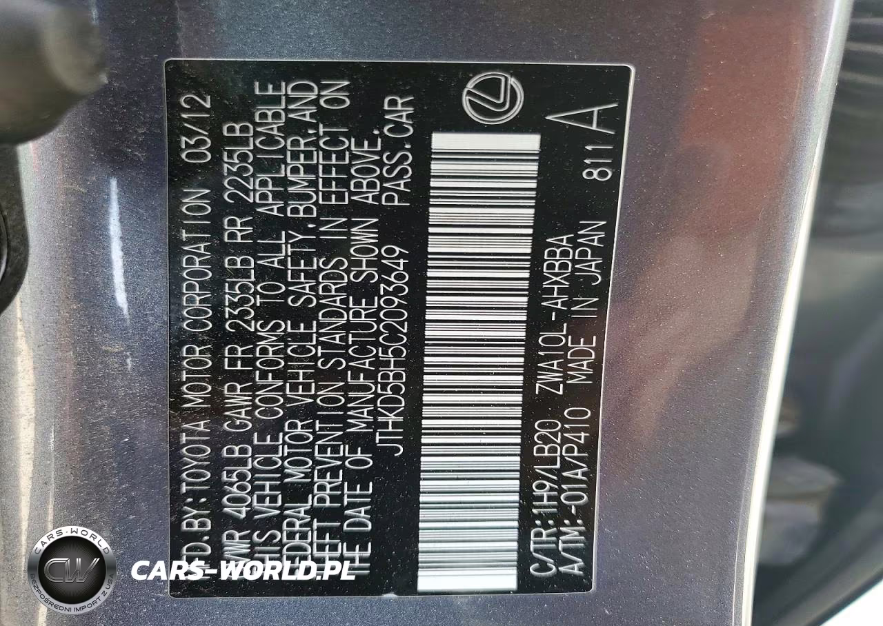 2012 Lexus Ct 200 VIN:JTHKD5BH5C2093649 - 12