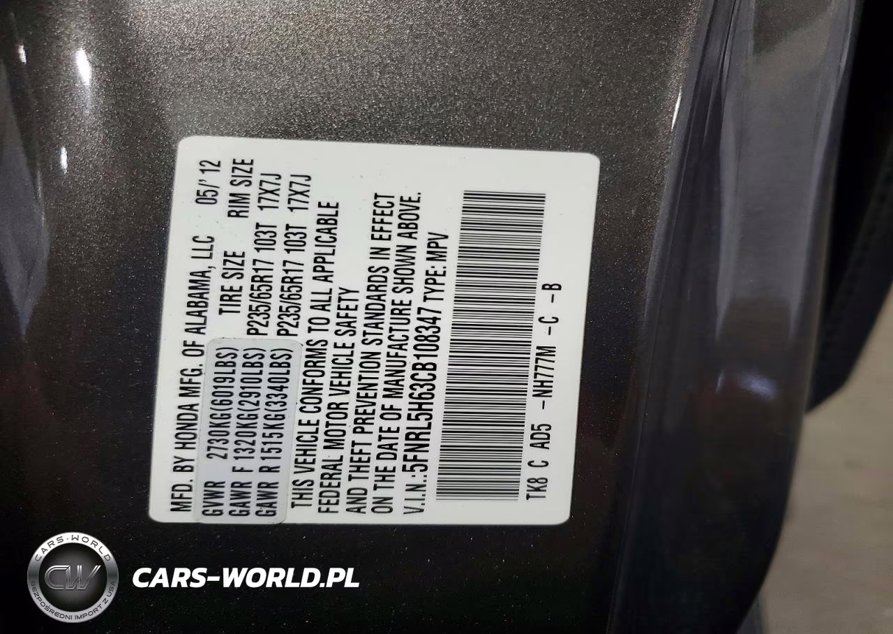 2012 Honda Odyssey Exl VIN:5FNRL5H63CB108347 - 13