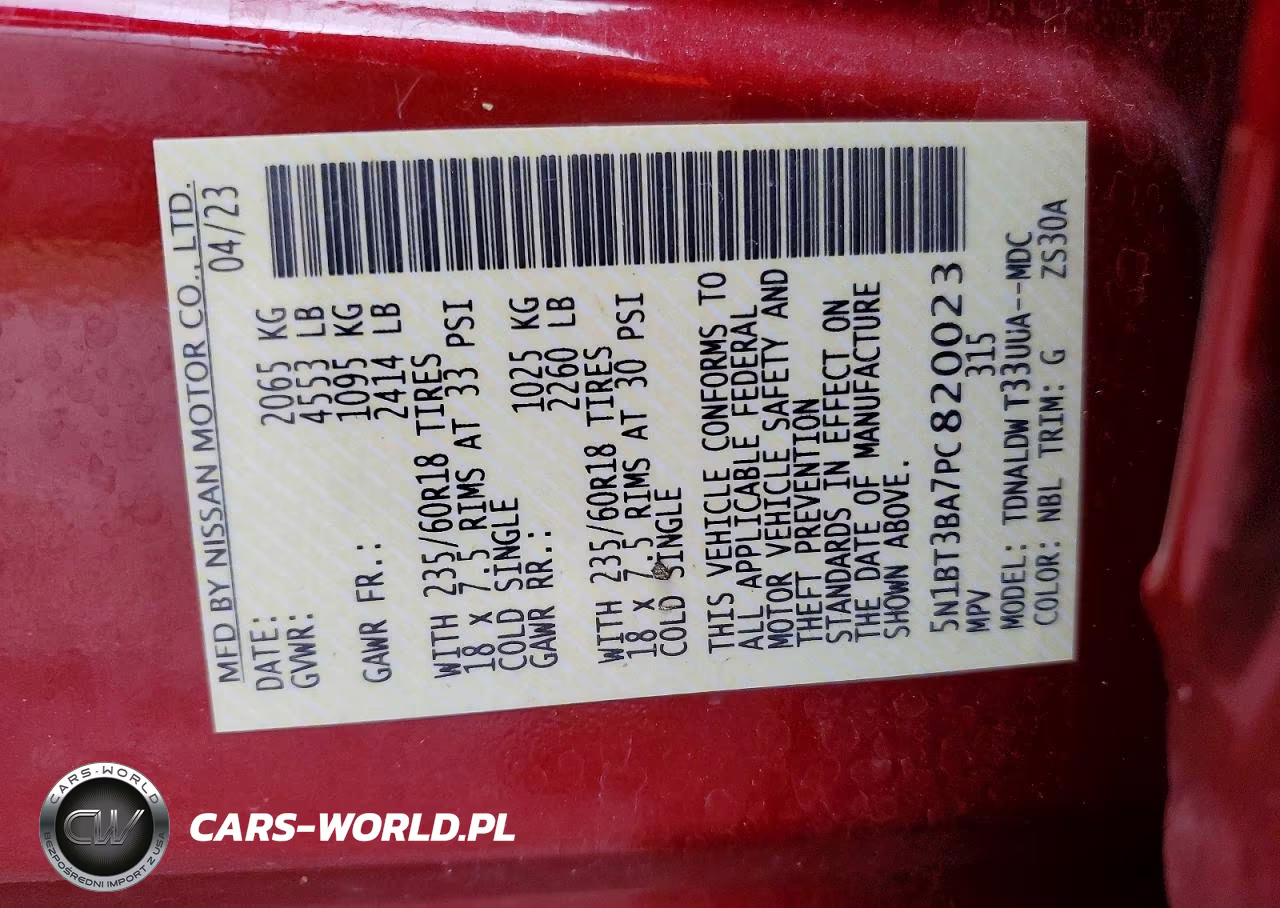 2023 Nissan Rogue Sv VIN:5N1BT3BA7PC820023 - 12