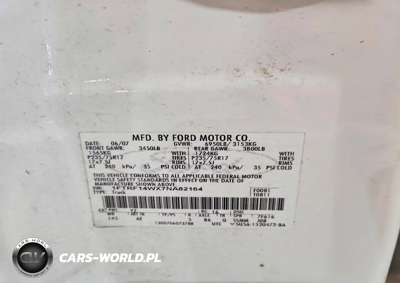 2007 Ford F150 VIN:1FTRF14WX7NA82164 - 12