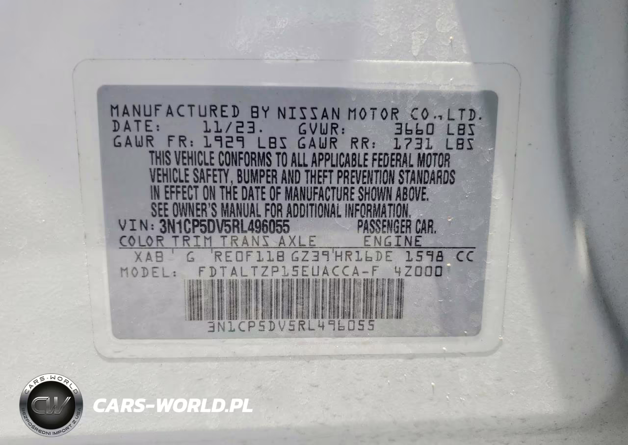 2024 Nissan Kicks Sr VIN:3N1CP5DV5RL496055 - 13