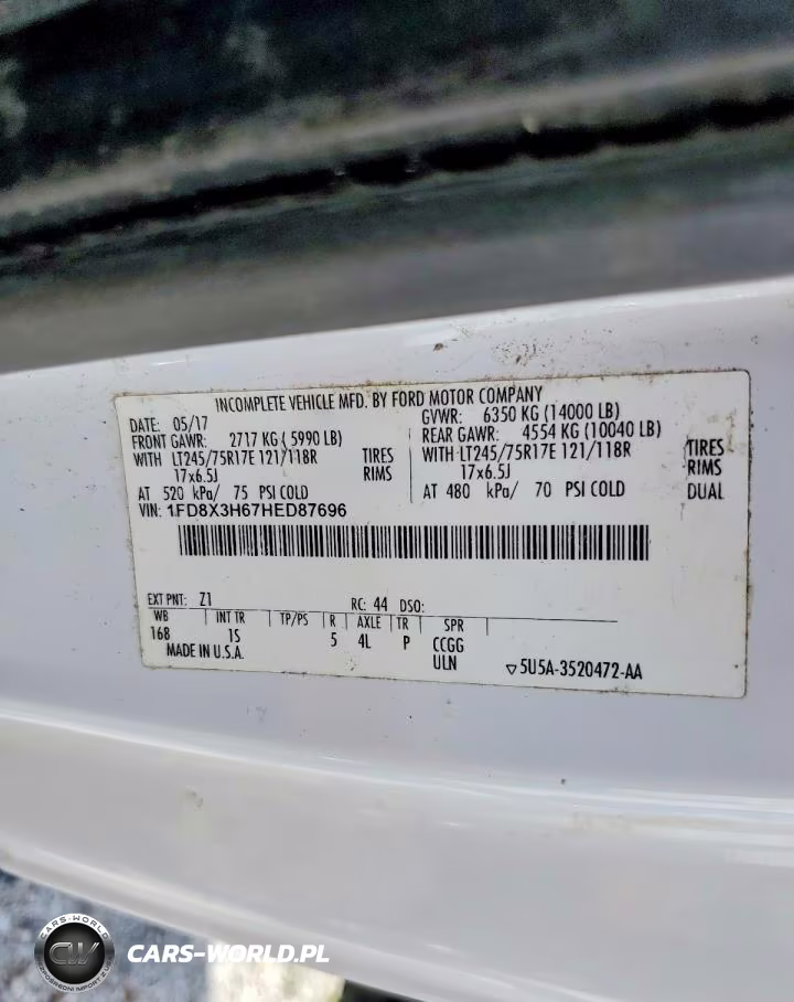 2017 Ford F350 Super Duty VIN:1FD8X3H67HED87696 - 12