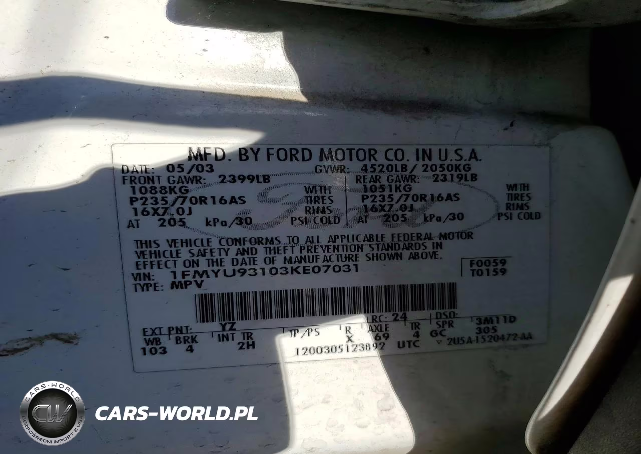 2003 Ford Escape Xlt VIN:1FMYU93103KE07031 - 13