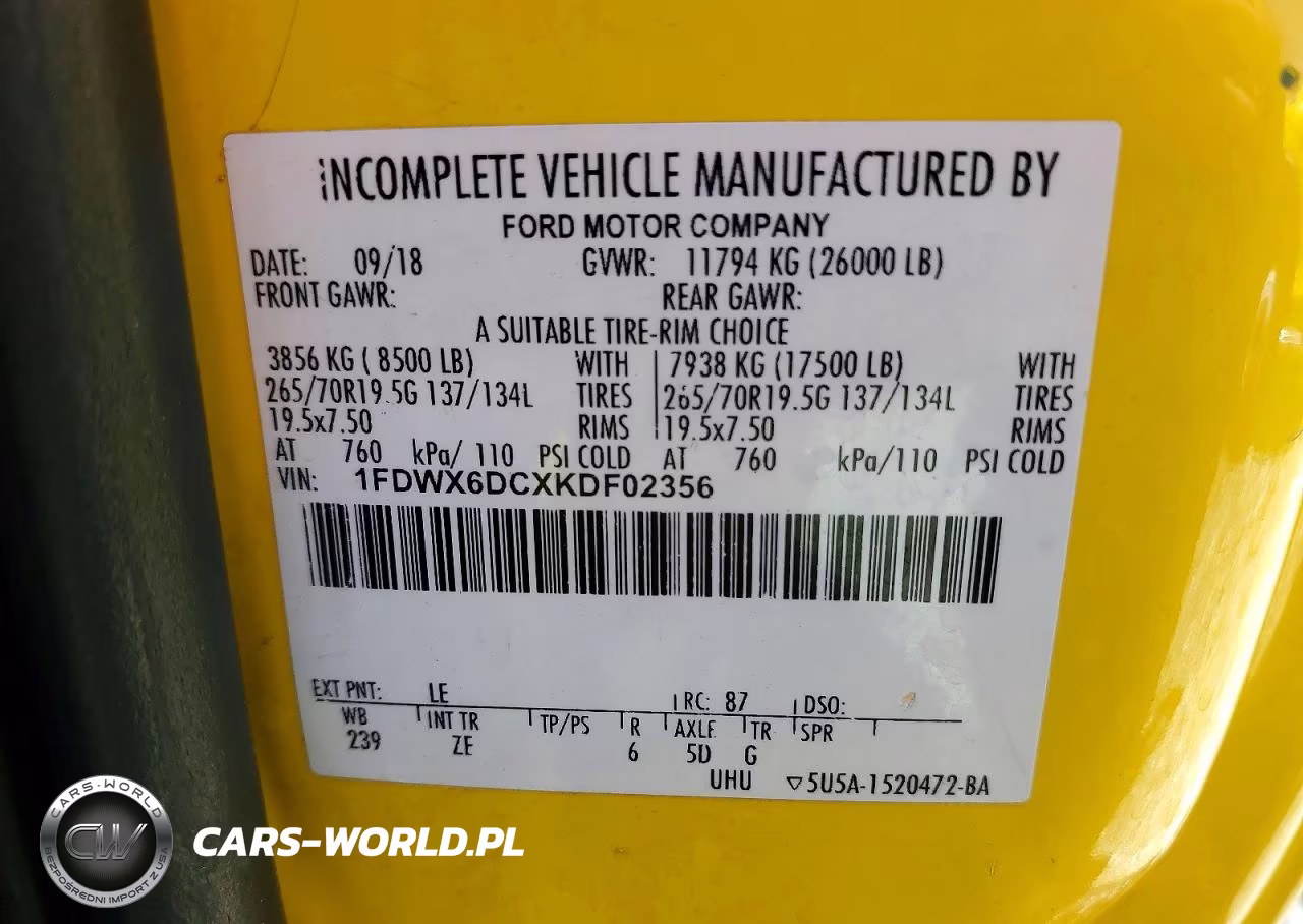 2019 Ford F650 Super Duty VIN:1FDWX6DCXKDF02356 - 12