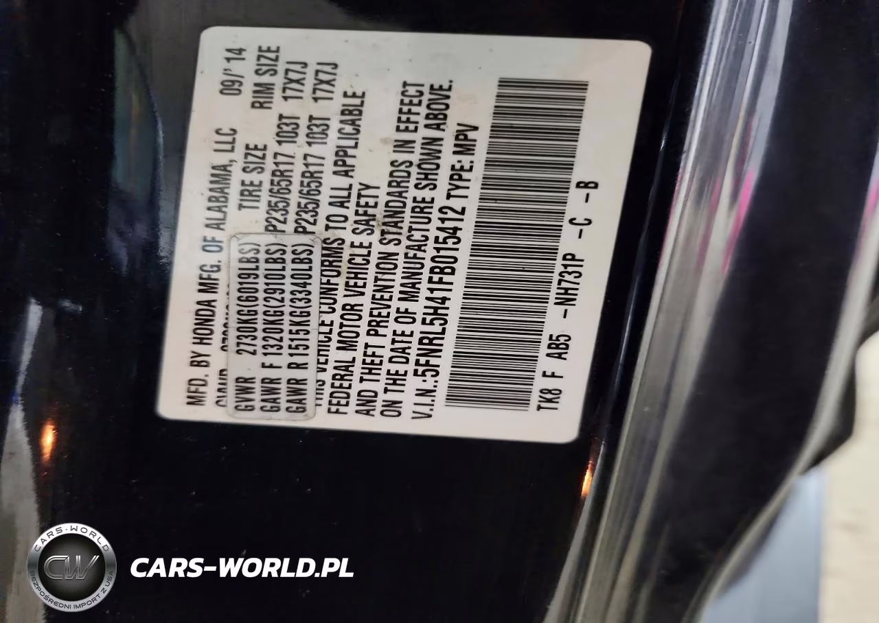 2015 Honda Odyssey Ex VIN:5FNRL5H41FB015412 - 13