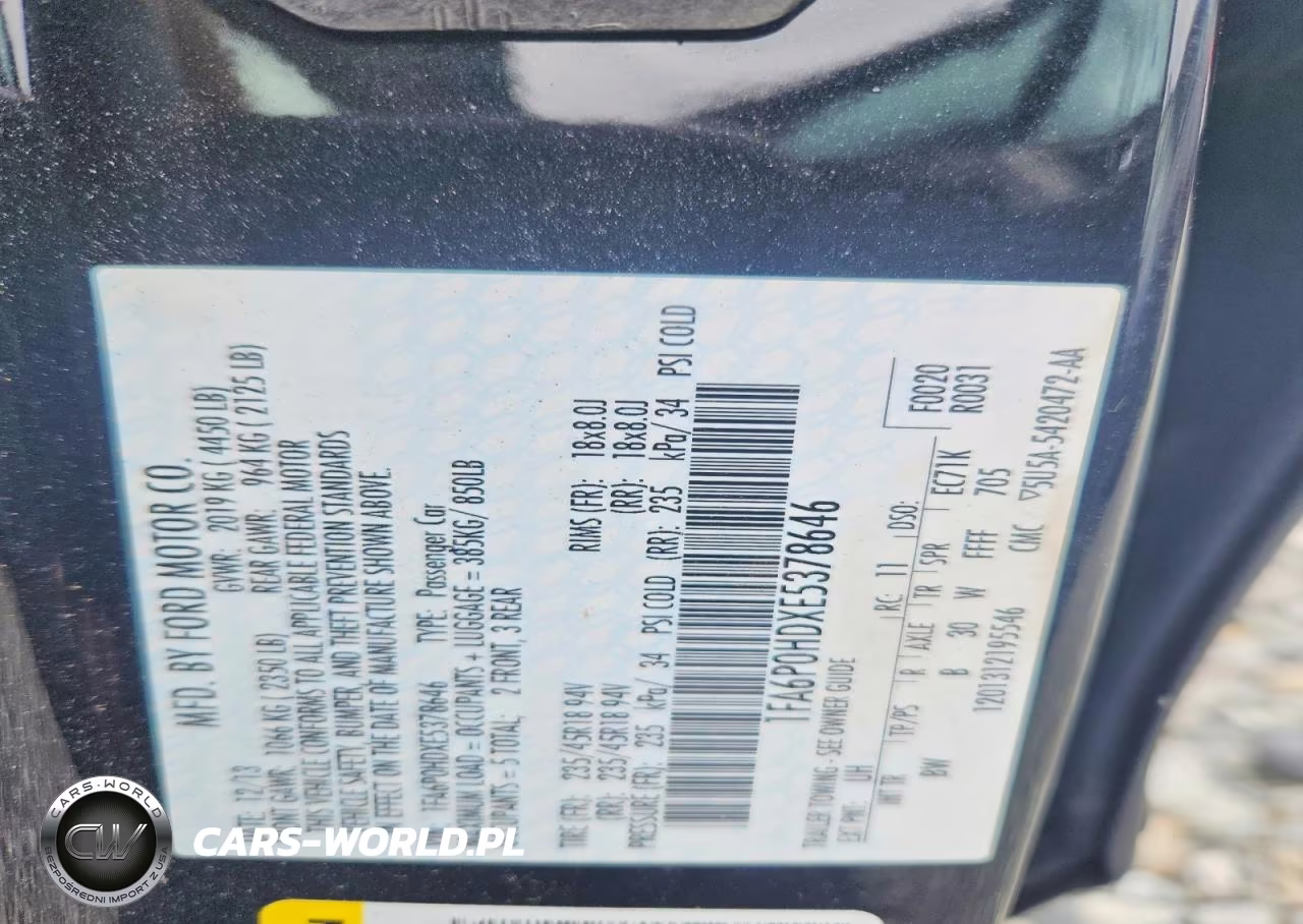 2014 Ford Fusion Se VIN:1FA6P0HDXE5378646 - 13