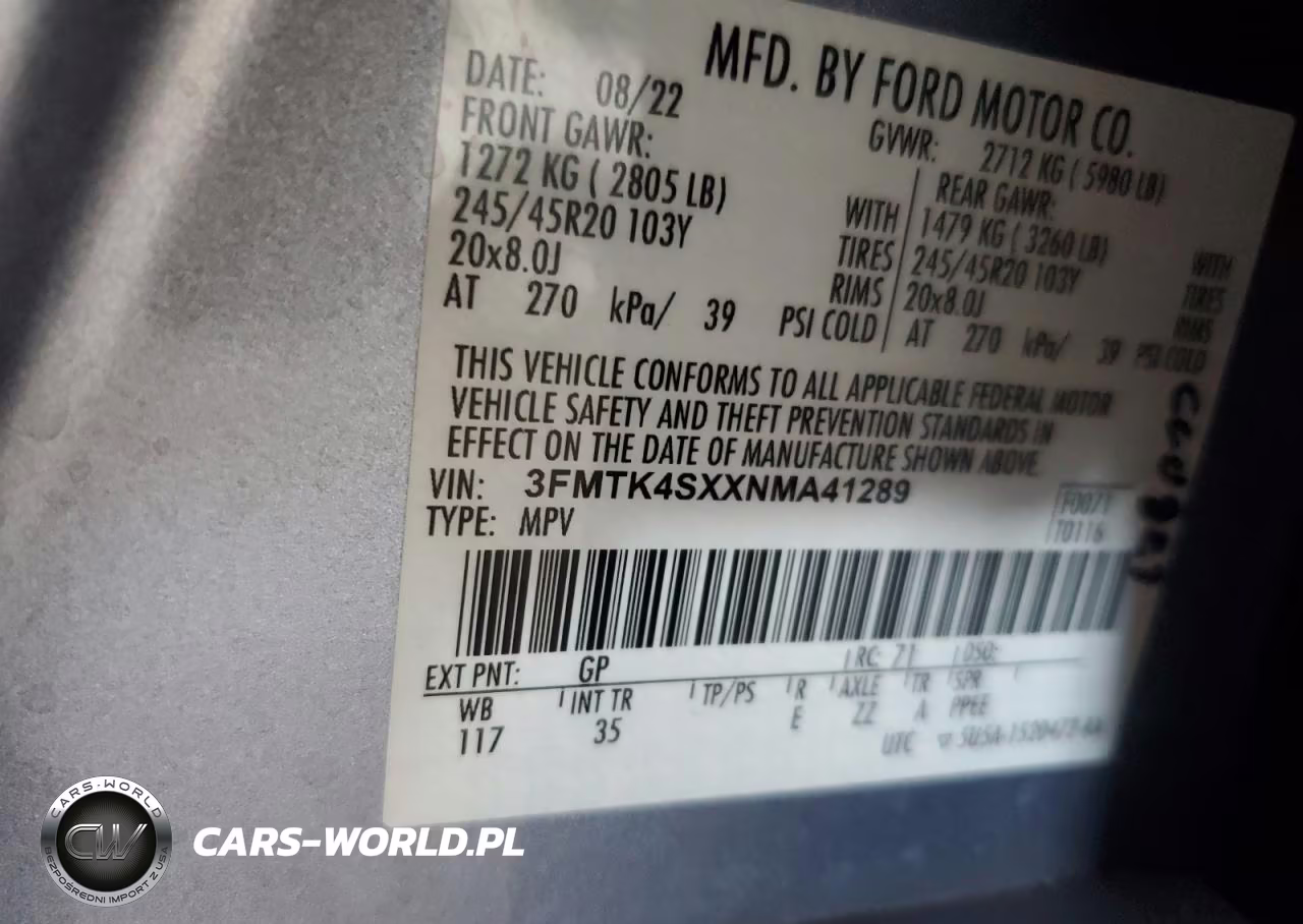 2022 Ford Mustang Mach-E Gt VIN:3FMTK4SXXNMA41289 - 14