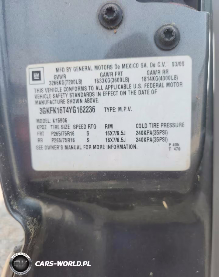 2000 GMC Yukon Xl K1500 VIN:3GKFK16T4YG162236 - 13