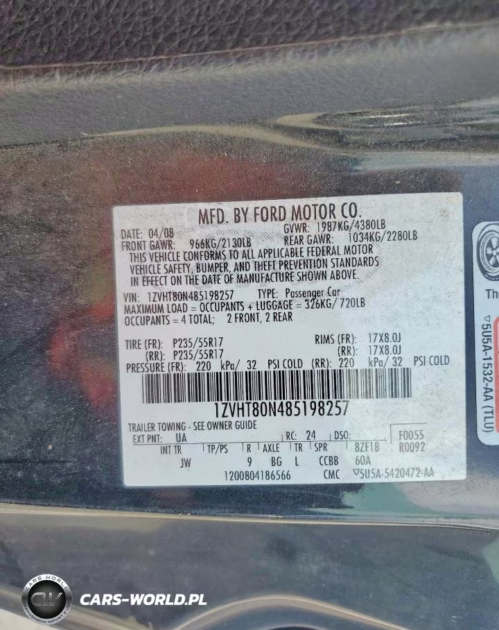 2008 Ford Mustang VIN:1ZVHT80N485198257 - 12