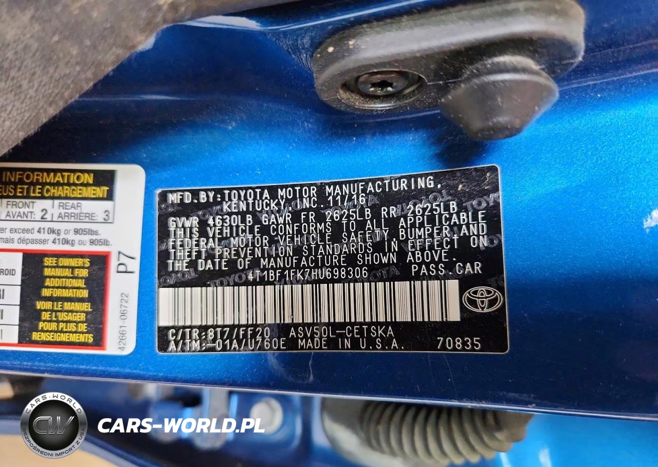 2017 Toyota Camry Se VIN:4T1BF1FK7HU698306 - 12