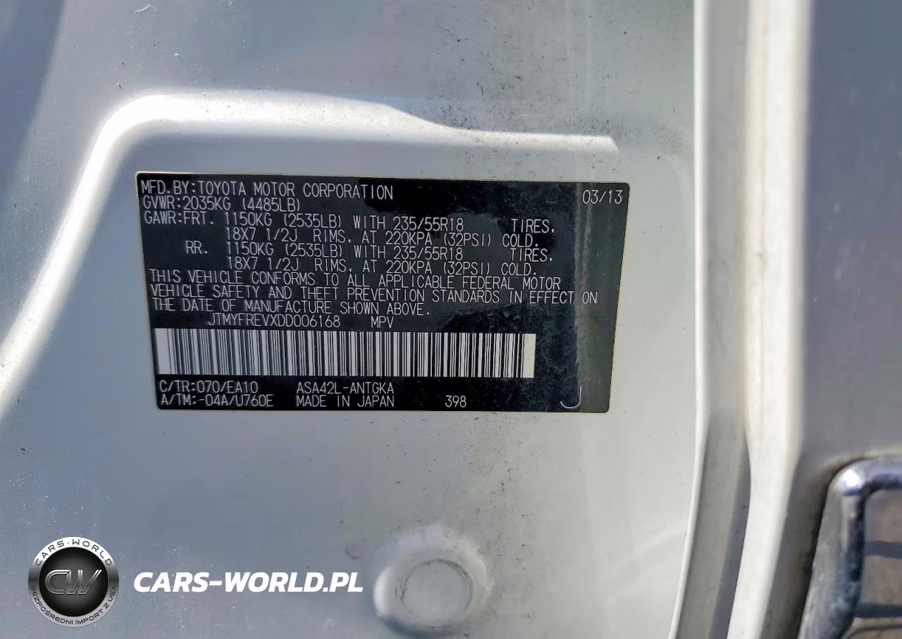 2013 Toyota Rav4 Limited VIN:JTMYFREVXDD006168 - 13