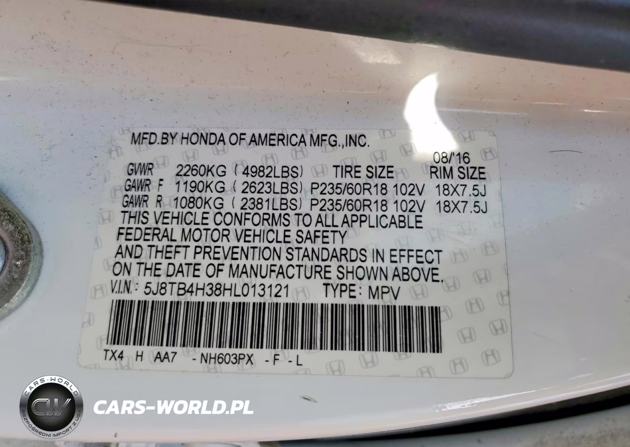 2017 Acura Rdx VIN:5J8TB4H38HL013121 - 13