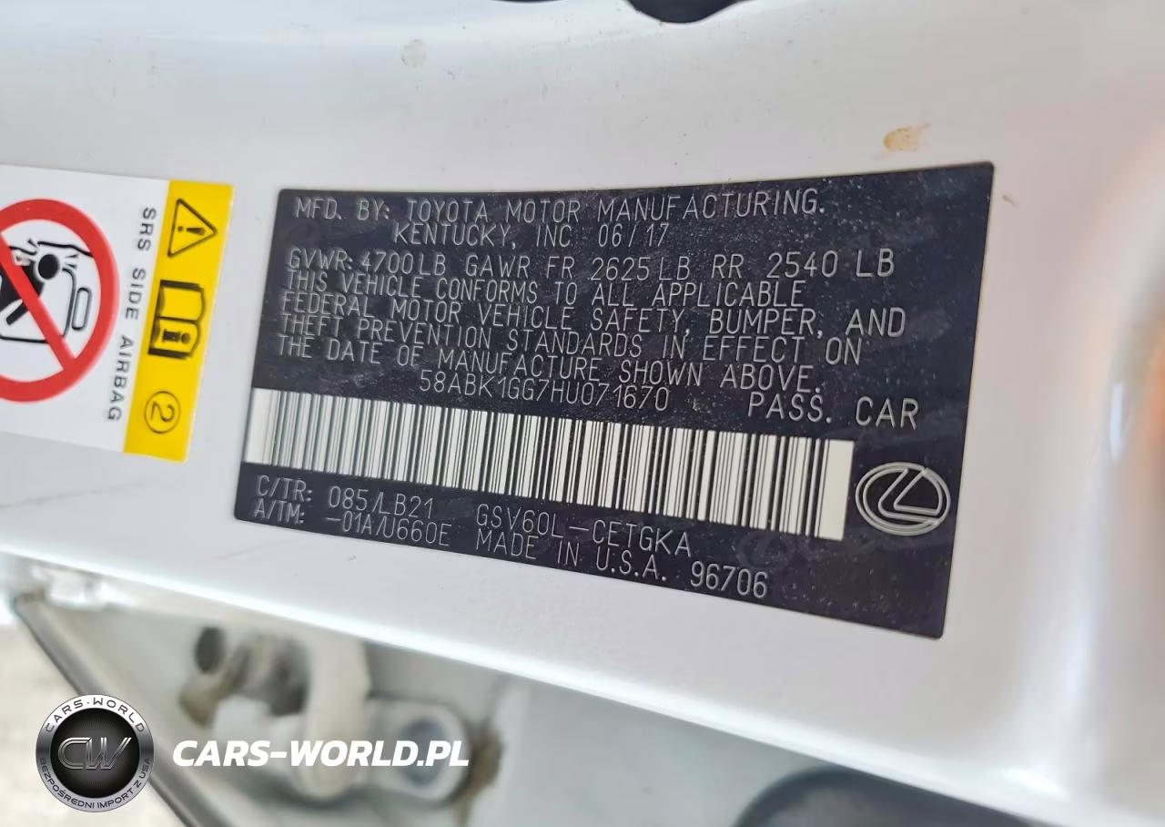 2017 Lexus Es 350 VIN:58ABK1GG7HU071670 - 13