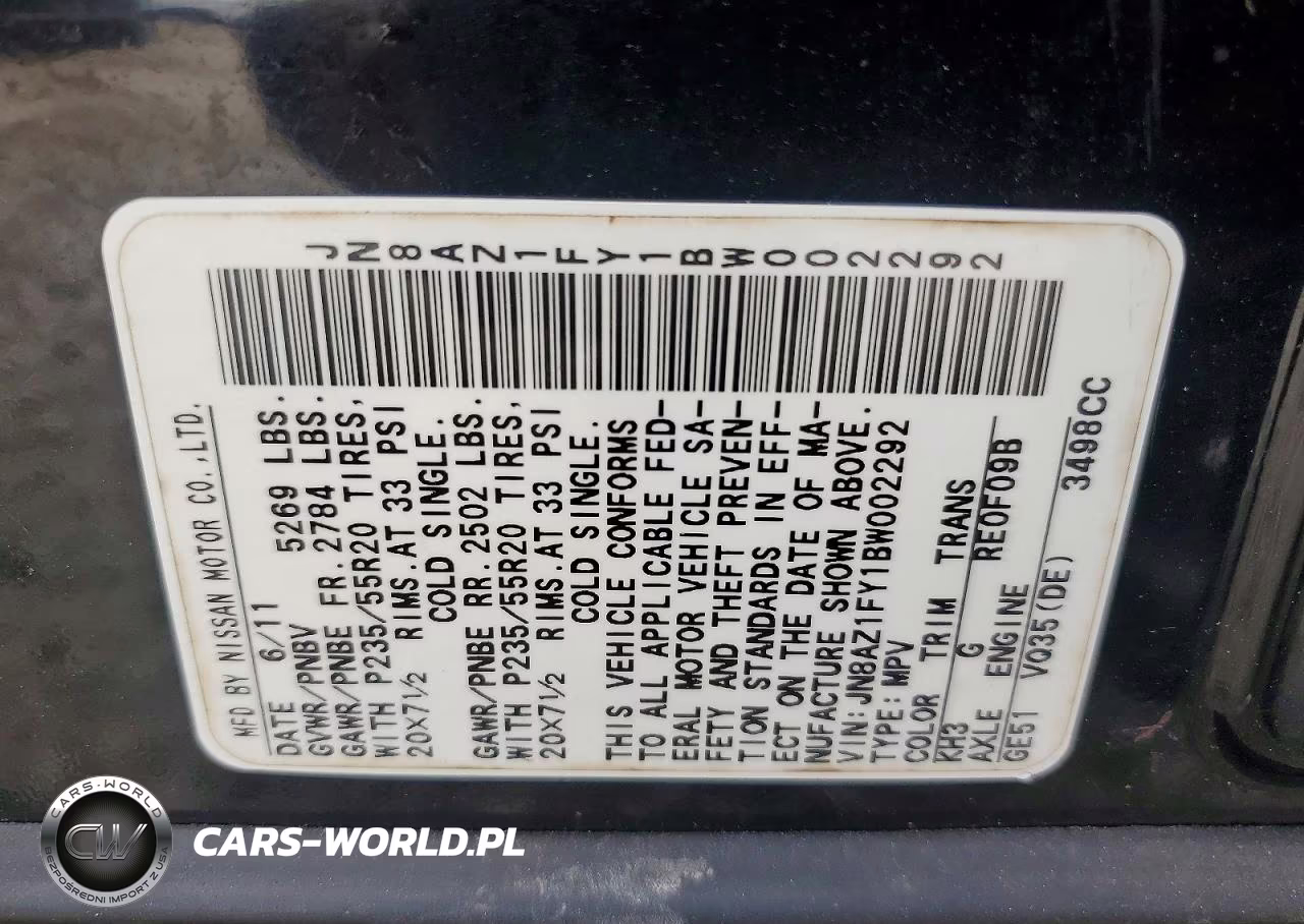 2011 Nissan Murano Crosscabriolet VIN:JN8AZ1FY1BW02292 - 13