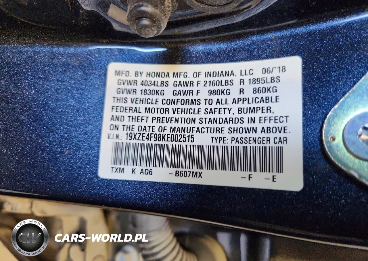 2019 Honda Insight Touring VIN:19XZE4F98KE002515 - 12