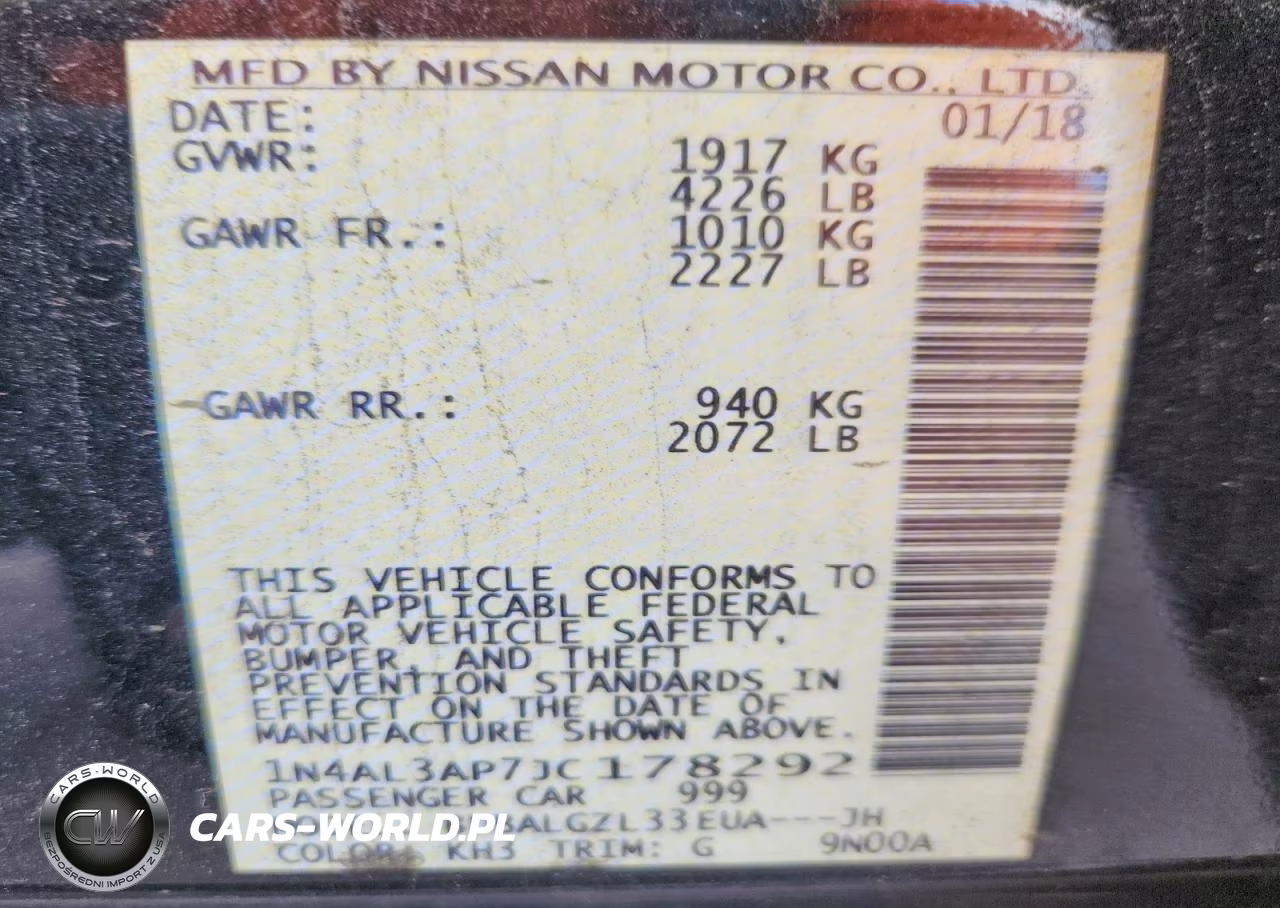2018 Nissan Altima 2.5 S VIN:1N4AL3AP7JC178292 - 12