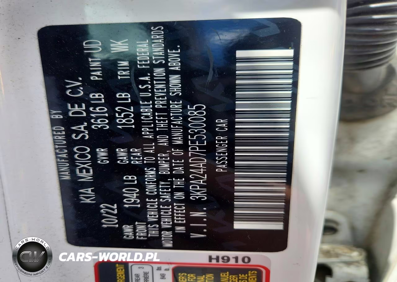 2023 Kia Rio Lx VIN:3KPA24AD7PE530085 - 12