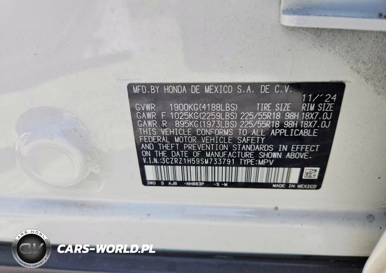 2025 Honda Hr-V Sport VIN:3CZRZ1H59SM733791 - 13