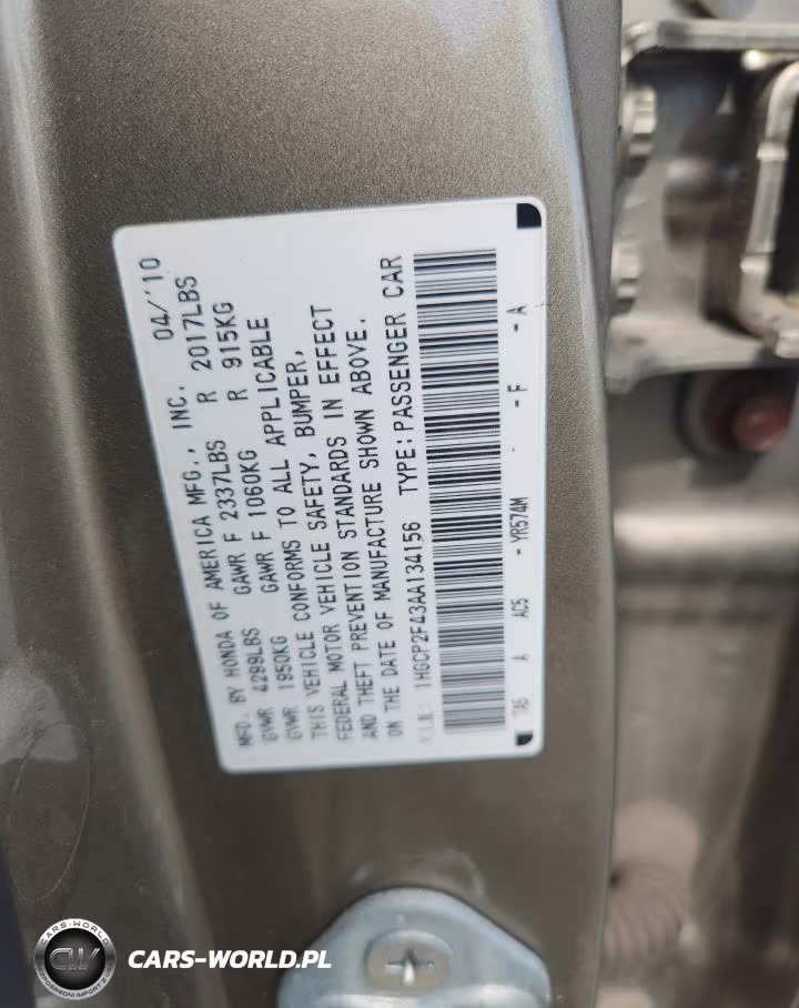 2010 Honda Accord Lxp VIN:1HGCP2F43AA134156 - 12