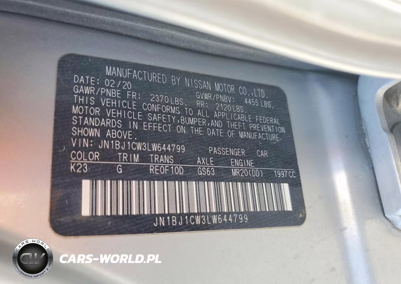 2020 Nissan Rogue Sport S VIN:JN1BJ1CW3LW644799 - 12