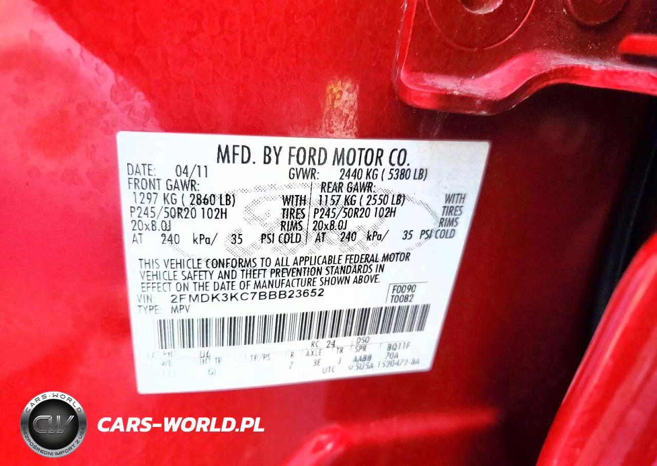 2011 Ford Edge Limited VIN:2FMDK3KC7BBB23652 - 13