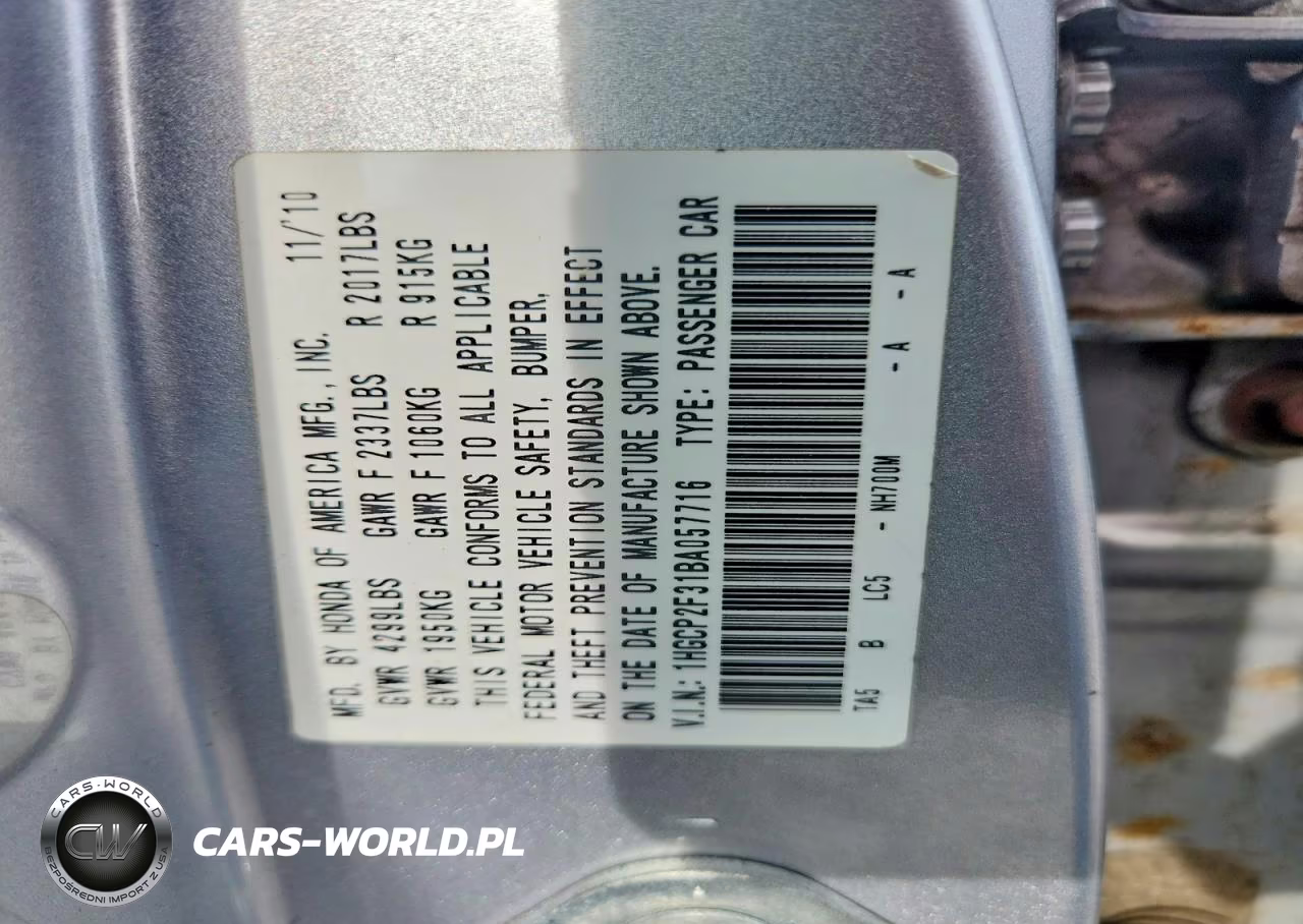 2011 Honda Accord Lx VIN:1HGCP2F31BA057716 - 12