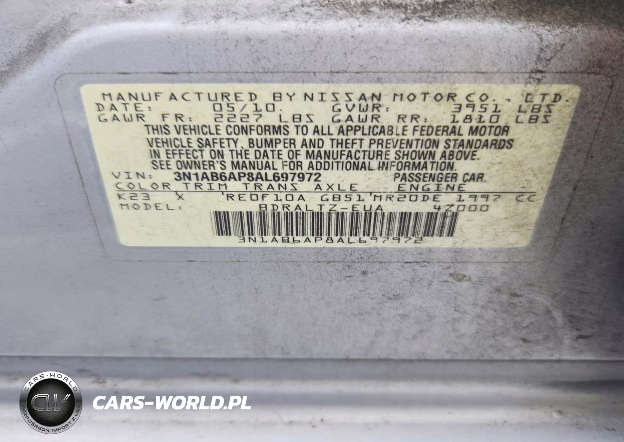 2010 Nissan Sentra 2.0 VIN:3N1AB6AP8AL697972 - 12